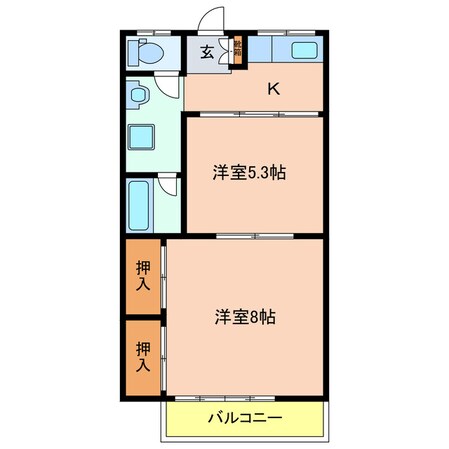 タマダハイツCの物件間取画像